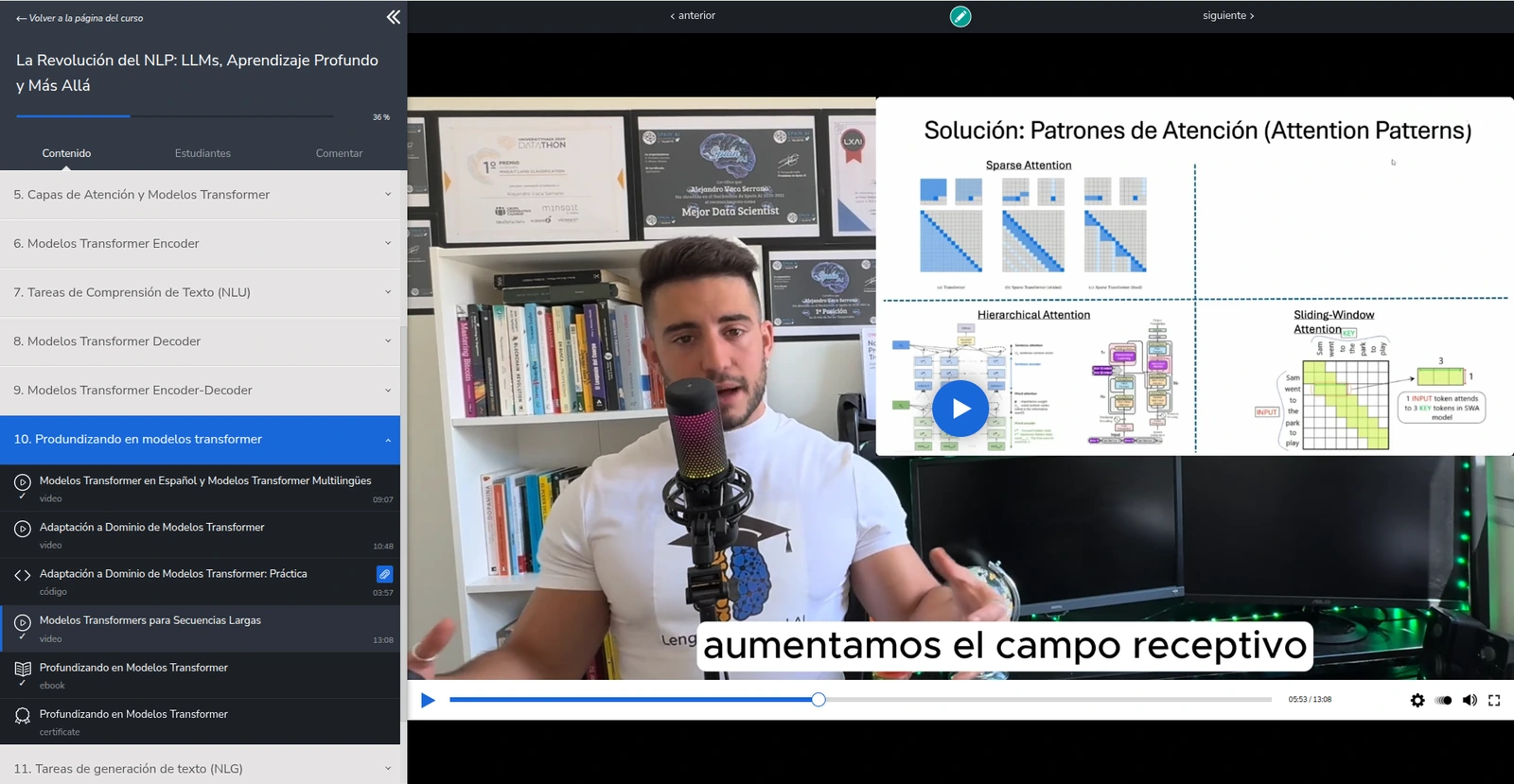 Lección sobre patrones de atención en el campus