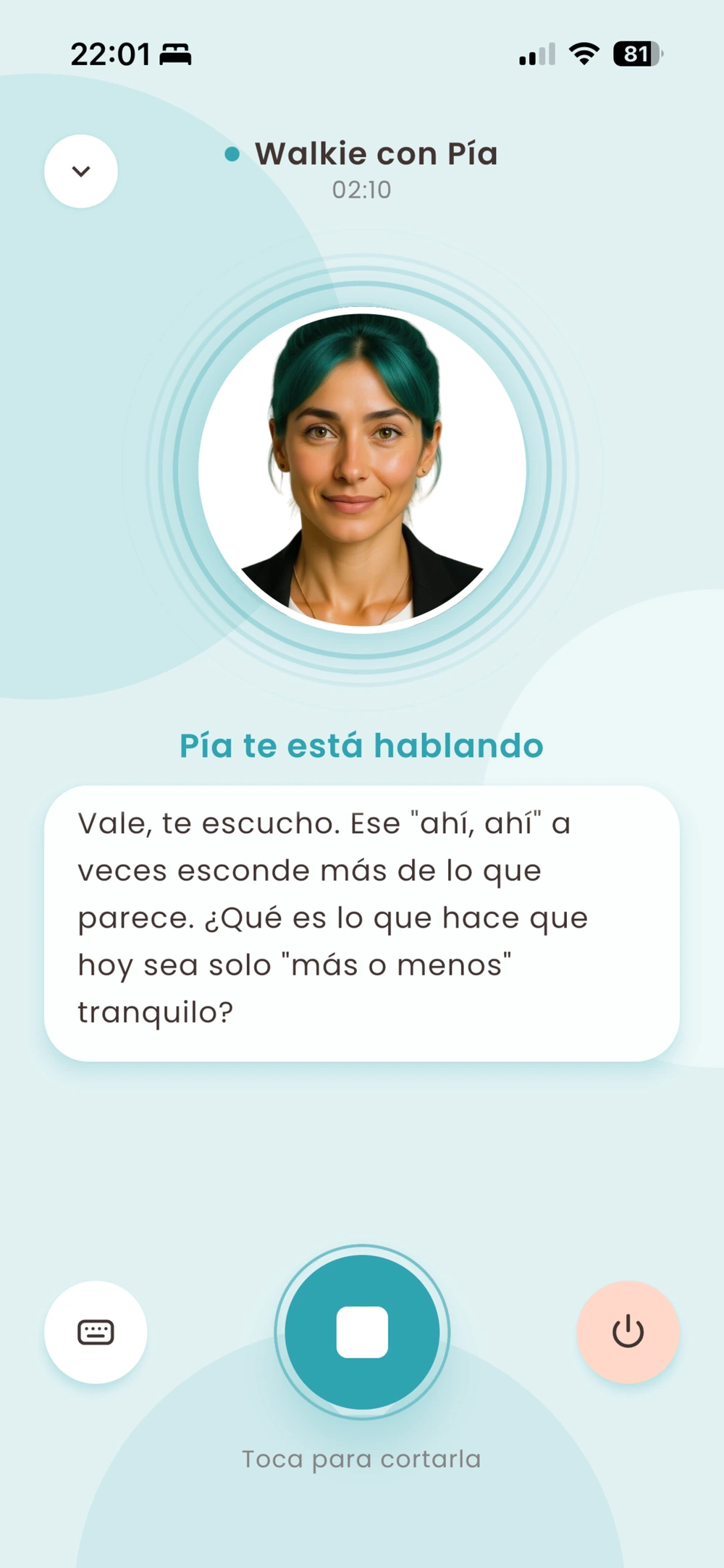 Walkie: conversación por voz con Pía